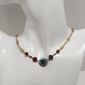Clara Beau Gold Plated Rhinestone & Glass Bead Adjustable Necklace
